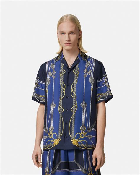 versace print stof|versace nautical shirt.